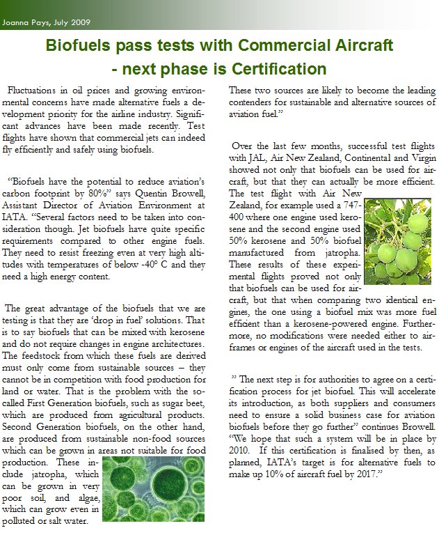 Biofuels pass tests